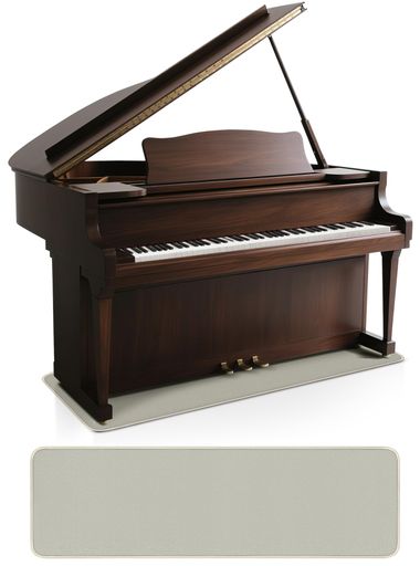 BQKOZFIN 防音マット 電子ピアノ (155x55cm, 厚さ5mm) ピアノ マット 専用マット 防音/防振/防傷 滑り止め (ベージュ)