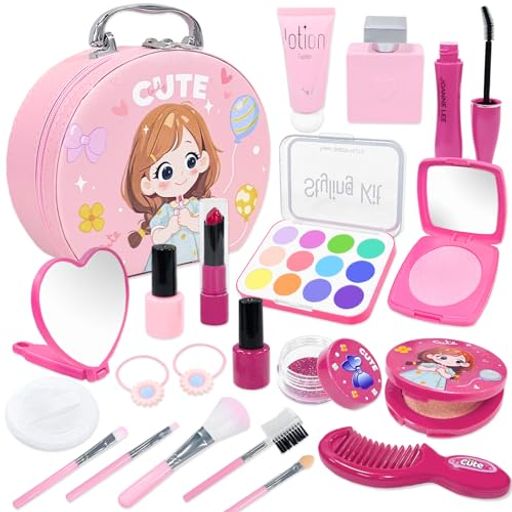 VBACALAおままごとメイクおもちゃ色が付けない女の子お化粧セットプラスチック製リップミラーアイシャ..