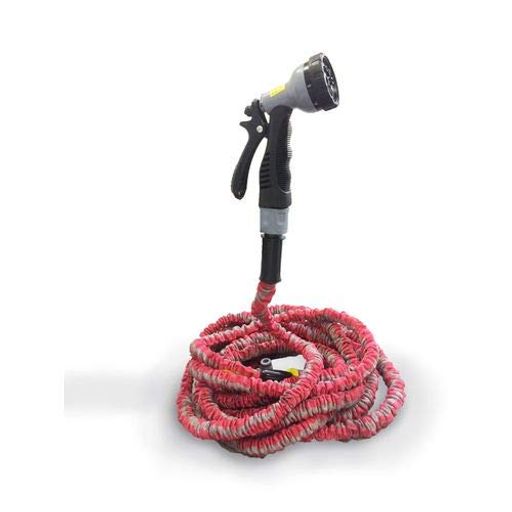 石崎剣山かるのびホース15mCKH-15PGYピンクグレーキャリーケース付