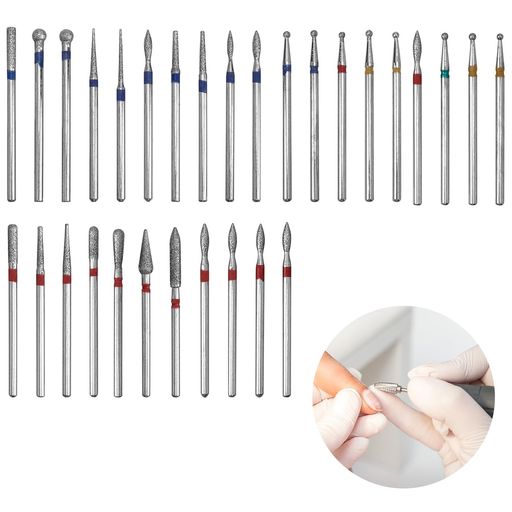 PAVIKEネイルマシンビット【30本入リ】ネイルマシン用研削ビット甘皮処理研磨ビットセットマニキュアア..