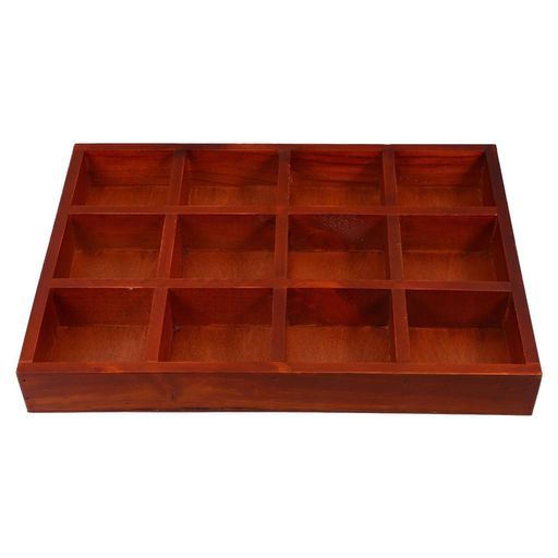 STOBOK12仕切り木製収納ボックスジュエリー・化粧品・雑貨オーガナイザーデスクトップ用多機能収納ホルダー