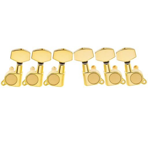 Guitar Accessories - MusiclilyBasicL3+R3ギターペグLPSGエレキギター/アコースティックギター用、ゴールド/ビッグボタン