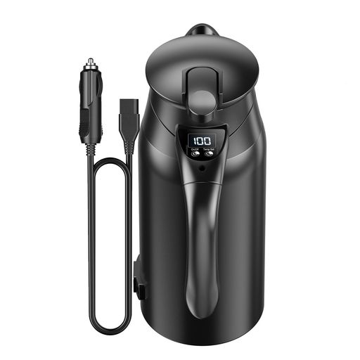 「55°C~100°C温度設定もできるし、ブザーもある」MACOLAUDERカー電気ケトル800ml車載用調理器具車用湯..