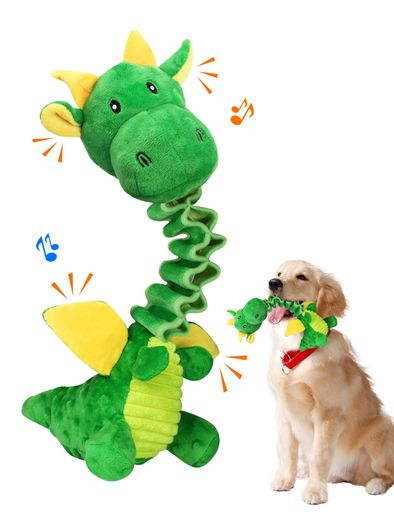 犬おもちゃ噛む犬のおもちゃ音が鳴る犬用ぬいぐるみ歯磨き犬用知育玩具投げる洗えるペットオモチャ子犬中型犬大型犬誕生日/クリスマスのプレゼント(グリーンドラゴン)