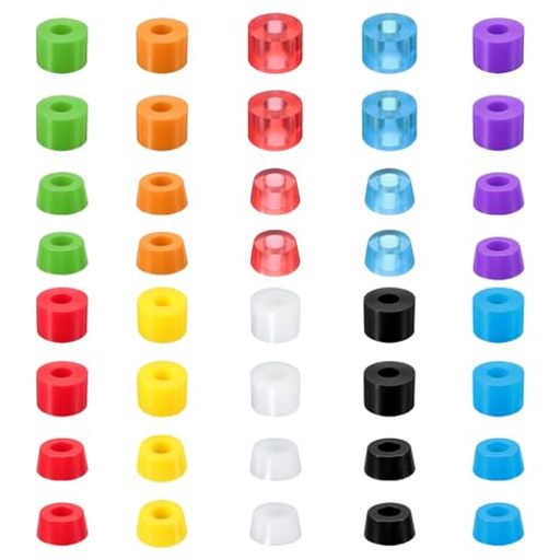 PATIKILスケートボードブッシング10セット90APUロングボードトラックブッシングリビルドキットスケートボードパーツ用ブルー/レッド/黒/ホワイト/イエロ...