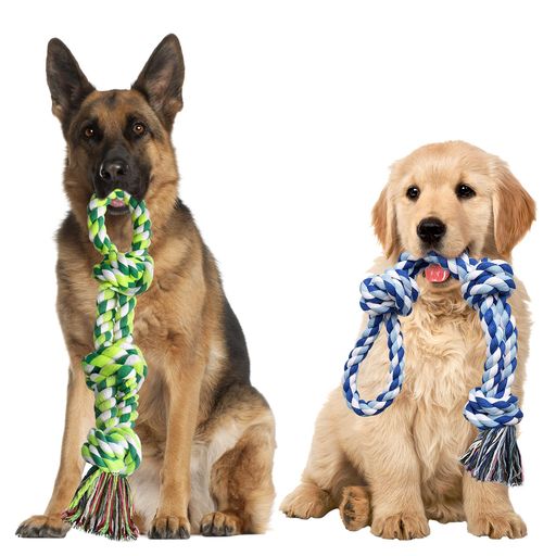 ERHAOG犬おもちゃ-2個犬玩具55cm噛むロープ犬噛むおもちゃ犬ロープおもちゃインタラクティブな犬のおも..