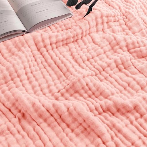 EMME6重ガーゼケットクーイン綿100%タオルケット夏無添加夏掛け6層ガーゼタオル水洗い加工先染めコット..