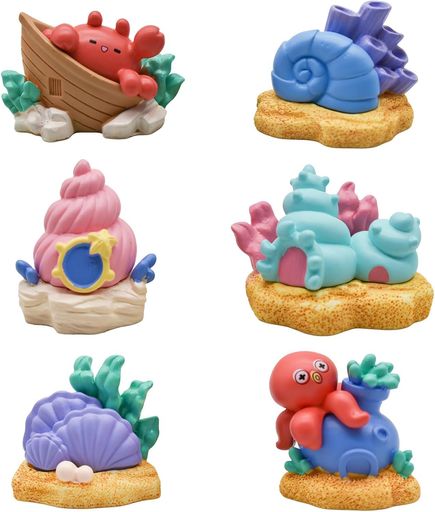 Pinenjoy6個ミニ巻き貝の家の置物ミニチュア海の生き物フィギュア樹脂サザエ貝殻ハウスカ海螺置物ミニ..