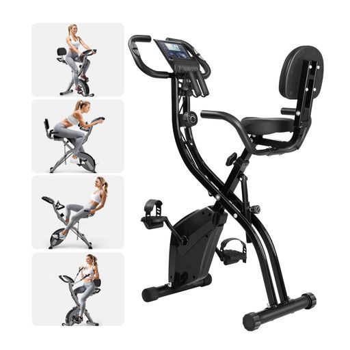 フィットネスバイク家庭用エアロバイクスピンバイク折りたたみ静音マグネット式多段階抵抗調節サドル・..