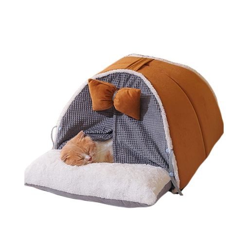 ペットベットネコ犬猫ペットベッドおしゃれテント型ふわふわペットソファーかわいい猫用犬用マット柔ら..