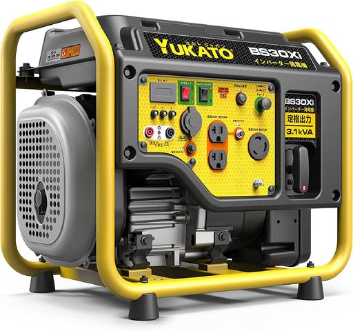 YUKATOインバーター発電機定格出力3.1kVA高性能静音50Hz/60Hz切替ガソリン発電機オープン型PSE認証正弦..