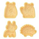 ヘッズクッキー型4個セットグラットンファミリーくまねこはりねずみHEADSGLB-CKM1