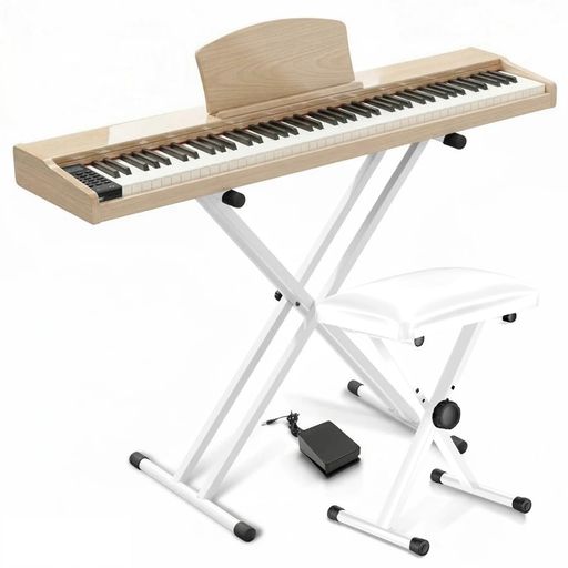 【独自音源改良】Longeyeが独自に開発した低圧縮サンプル処理と PianoTone Deep Tuning 技術により、一般的なDream音源を超える高品位なサウンドを実現。音の劣化や歪みを大幅に抑制し、高音域はより透明感、中低音域はより深みのある音色へと調整され、豊かな表現力とリアルなダイナミクスを実現しています。 【Longeyeの高評価スタンド、椅子と一体梱包設計】別送の心配がなく、開封後すぐに組み立て・設置できます。スタンドは安定性に優れ、7段階の高さ調整に対応。演奏スタイルや設置環境に合わせて最適なポジションに調整可能です。さらに、分かりやすい設置ガイド付きなので、初めての方でも安心してスムーズに組み立てられます。 【高級木製ボディx高音質ステレオシステム】厳選された高級木材を使用したキャビネットは、上質で洗練された外観とともに、優れた音響特性を実現。内蔵の高出力ステレオスピーカーにより、クリアで厚みのあるサウンドが空間全体に広がり、リアルで臨場感あふれる演奏体験を提供します。 【日本語表記パネル&amp;セミウェイト鍵盤】シンプルで分かりやすい日本語表記パネルにより、各機能を直感的に操作可能。