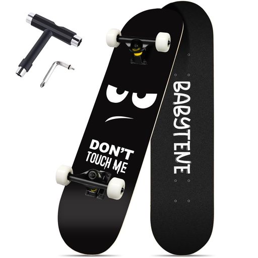 プロスケートボード31インチスケボーskateboardスケートスケボー子供大人プロフェッショナル初心者コンプリートABEC-1195Aホイール高精度8ティアデッキ漫画滑板-スケボーとTツール付き