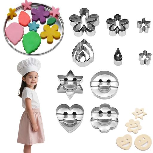 クリスマスクッキー型型抜き野菜抜き型16個セットステンレス野菜カッター手作り(セットA)(3)