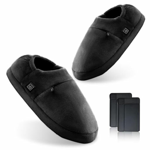 [felk]電気スリッパコードレス2個8000mAhバッテリー付き3段階温度調整最大9時間連続稼働防寒スリッパ暖..