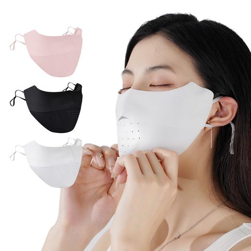 [COMEDYKING]2025夏新登場!3枚入り日除けマスクフェイスカバー冷感マスク耳が痛くならない【業界最高水..