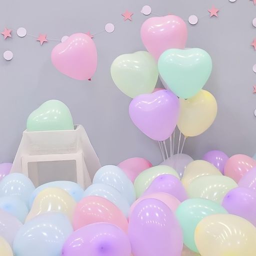 風船バルーンハート型100個入れバレンタイン混合色マカロンバルーンパーティーバルーンピンクレッド誕生日告白求婚結婚式記念日飾り付けデコレーションハートバルーン6つ選択カラフ…