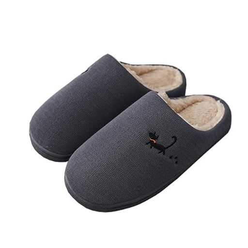 [HAPLUE]スリッパルームシューズカップルホーム保温滑り止めぬいぐるみカートゥーン室内用スリッパ(グ..