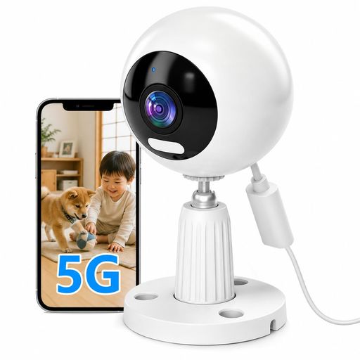 監視 【室内に置きやすい小型見守りカメラ】 13x6.5x7cmのコンパクト設計で、リビング・寝室・子ども部屋・ペットルーム・玄関に設置しやすい家庭用防犯カメラです。卓上置き・壁掛けの両方に対応し、ペットカメラ、ベビーモニター、高齢者見守り、一人暮らしの防犯、小型店舗の見守りにも使えます。 【iPhone・Android対応|外出先からスマホ確認】 専用アプリでiPhone・Androidスマホと接続し、外出先からリアルタイム映像を確認できます。留守番中のペット、赤ちゃんの睡眠、離れて暮らす家族、玄関先の様子をスマホでチェック。5GHz/2.4GHz WiFi対応で、使用環境に合わせて安定した接続を選べます。 【夜でもカラーで見える|3つの暗視モード】 赤外線暗視・フルカラー夜視・ダブルライトの3モードに対応。暗い室内、夜間の玄関、廊下、ベランダでも人物やペットの動きを確認しやすく、防犯対策や夜間の見守りに便利です。ワンタッチで投光ライトをオン・オフでき、必要な時だけ明るく照らせます。