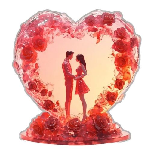 koundenekoバレンタインデー飾りハート型アクリル卓上飾りロマンチック愛のカップルのサイン置物ビスタ..