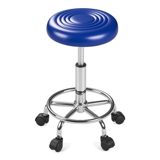 VECELOスツール座面高さ50〜65.5cm幅32x奥行32x高さ50cm3.5kgネイビー美容室や施術スペースに映える爽..