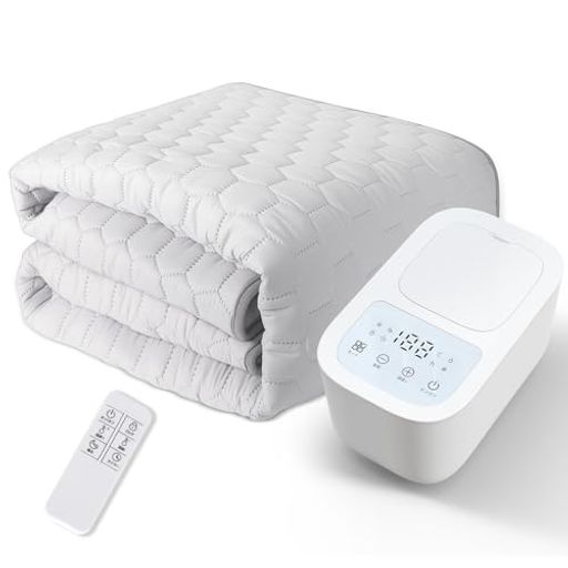 Zyntra電気毛布敷きシングル水暖マット115*195cmシングル【3秒速熱·ゼ口電磁波】温水防ダニ/乾燥機能で梅雨・冬も快適!冬場対策電気ブランケッ20-60°C温度調節可能1～12時間タイマー温水循…