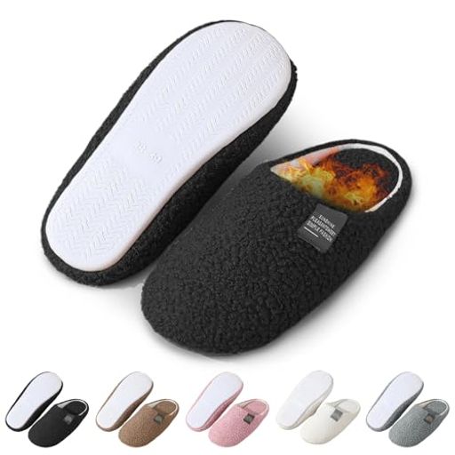 [MayCherry]あったかルームシューズスリッパ冬用7A抗菌防臭鑑定済み・雲感軽量・Airwarm防寒技術もこもこスリッパ室内スリッパ防寒室内履き暖かい超軽量静音洗える滑り止め22.5~25cm(ブラック