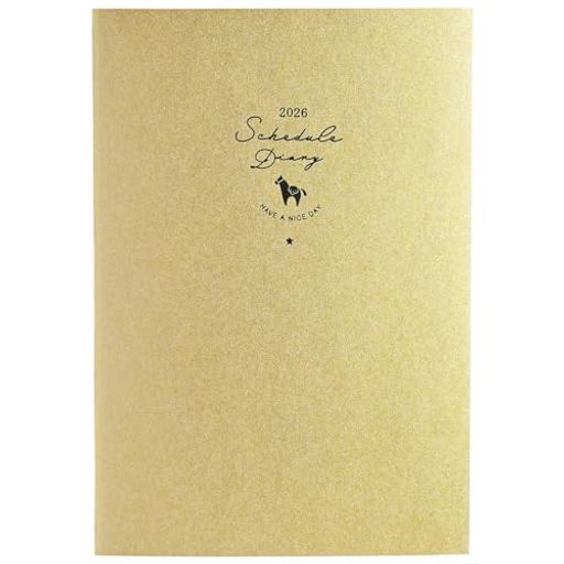 クツワ手帳スケジュールノート2026年A5マンスリー月曜始まりアンティークゴールド132SHC2025年12月始まり