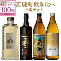 【抽選で2人に1人最大100%ポイントバック】麦焼酎 飲み比べ 900ml 720ml セット 桜岳 一尋 南洲 琳の華 麦 麦焼酎 酒 お酒 高級 男性 ギフト プレゼント 贈り物 送料無料 鹿児島 本坊酒造 メッセージカード無料