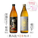 焼酎 ギフトセット 色が変わるグラス付き 900ml 2本セット ( 芋焼酎 黒麹仕立て桜島 & 魂の芋 ) / 送料無料 お祝い ギフト 対応無料 本坊酒造 芋 焼酎 セット 男性 プレゼント / 本坊酒造 公式通販