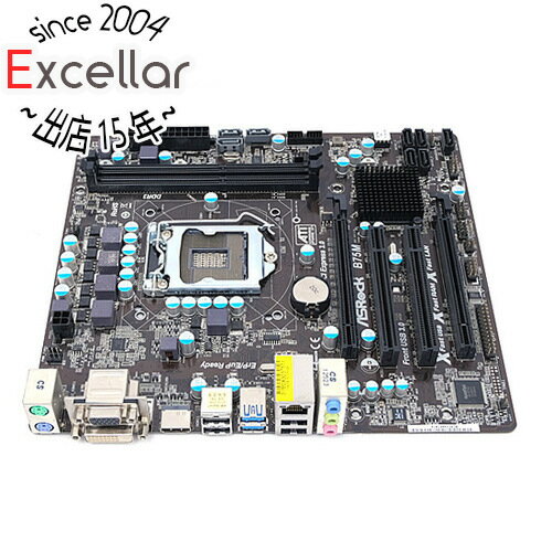 商品名【中古】ASRock製 MicroATXマザボ B75M LGA1155商品状態 動作確認済みの中古品です。 ※中古品ですので、傷、汚れ等ある場合がございます。 商品名 MicroATXマザーボード 型番 B75M 仕様 フォームファクタ MicroATX CPUソケット LGA1155 チップセット INTEL　B75 メモリータイプ DDR3 メモリースロット数 2 最大メモリー容量 16GB 幅x奥行き 244x213 mm Serial ATA SATA6.0G PCIスロット 2 本 VGAスロット PCI-Express オンボードLAN 10/100/1000 その他 CrossFire/HDMI/USB3.0 メーカー ASRock製 付属品 ※画像のものがすべてです。ご確認後、ご検討お願い致します。その他 ※商品の画像はイメージです。その他たくさんの魅力ある商品を出品しております。ぜひ、見て行ってください。※返品についてはこちらをご覧ください。　