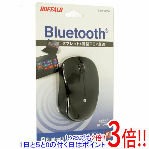 【いつでも2倍！1日と5.0のつく日、18日は3倍！】BUFFALO Bluetooth内蔵 IR LED光学式 3ボタンマウス BSMRB050BK ブラック