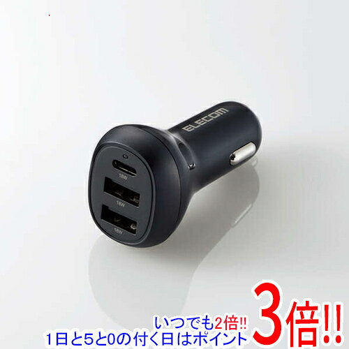 乐天商城 - 【いつでも2倍！1日と5.0のつく日、18日は3倍！】ELECOM 3ポートシガーチャージャー MPA-CCPD06BK ブラック