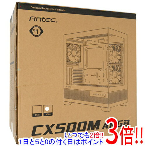 【いつでも2倍！1日と5.0のつく日、18日は3倍！】Antec Micro-ATX対応ミドルタワーPCケース CX500M ARGB WHITE ホワイト(2.0)