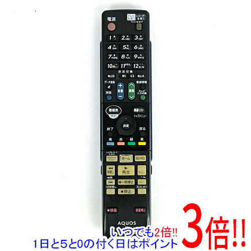 乐天商城 - 【いつでも2倍！1日と5.0のつく日、18日は3倍！】【中古】SHARP製 ブルーレイディスクレコーダー用リモコン GA813PA 本体いたみ