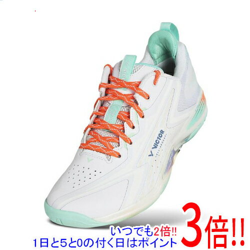 【いつでも2倍！1日と5.0のつく日、18日は3倍！】VICTOR(ビクター) 28.5cm バドミントンシューズ A970 NITRO LITE A970NL AG ホワイト/ライトグリーン