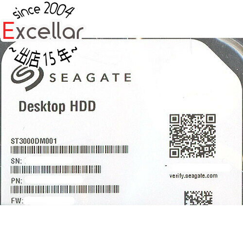 商品名【中古】SEAGATE製HDD ST3000DM001 3TB SATA600 7200 0〜100時間以内商品状態 動作確認済みの中古品です。 ※中古品ですので、傷、汚れ等ある場合がございます。 ご理解の上、ご検討お願いします。 商品名 SEAGATE製HDD 型番 ST3000DM001 [3TB SATA600 7200] 仕様 容量 3TB 回転数 7200 rpm キャッシュ 64MB 使用時間 0〜100時間以内 付属品 なし。HDD本体のみの出品です。（箱や説明書など何も付属しません。HDD本体のみです） メーカー SEAGATE製（シーゲイト） その他 ※商品の画像はイメージです。その他たくさんの魅力ある商品を出品しております。ぜひ、見て行ってください。※返品についてはこちらをご覧ください。　