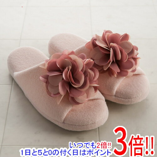 【新品(開封のみ)】 センコー フェミニンスタイルの花モチーフ付きスリッパ コンフォ L 約23.5-25.5cm 91897 ピンク