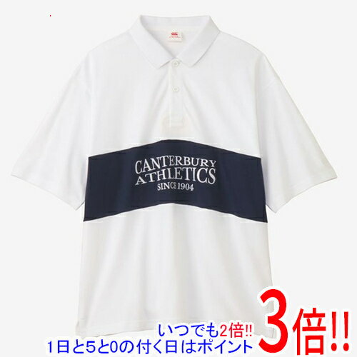 【いつでも2倍！1日と5.0のつく日、18日は3倍！】CANTERBURY カンタベリー M サイズ ショートスリーブ パネルビッグラガーポロ RA325115 オフホワイト