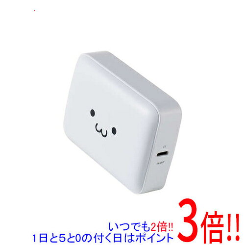 ELECOM 残量表示機能付きコンパクトモバイルバッテリー DE-C91L-10000WF しろちゃん(ホワイト×ブラック)