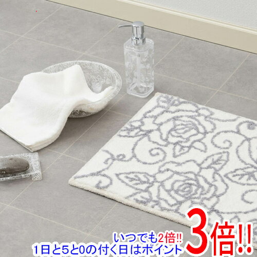樂天商城 - 【いつでも2倍！1日と5.0のつく日、18日は3倍！】【新品(開封のみ)】 センコー バスマット ローズ柄 エレガントなトイレシリーズ クリアローズ2 45×60cm 67456 ホワイト