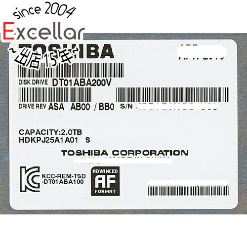 【いつでも2倍！5.0のつく日、18日は3倍！】【中古】TOSHIBA製HDD DT01ABA200V 2TB SATA600 5700 6000〜7000時間以内