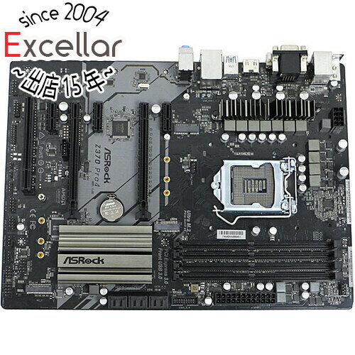 商品名【中古】ASRock製 ATXマザーボード Z370 Pro4 LGA1151 訳あり商品状態 動作確認済みの中古品です。 ※CPUソケットにピン折れが1箇所、ピン曲がりがあります。 ご理解の上、ご検討お願いします。 商品名 ATXマザーボード 型番 Z370 Pro4 仕様 [基本スペック] フォームファクタ ATX CPUソケット LGA1151 チップセット INTEL/Z370 詳細メモリタイプ DIMM DDR4 メモリスロット数 4 最大メモリー容量 64GB 幅x奥行き 305x224 mm [インターフェース] Serial ATA SATA6.0G SATA 6 本 PCI-Express 1X 3 本 PCI-Express 16X 2 本 PCIスロット 1 本 VGAスロット PCI-Express [オンボード機能] オンボードRAID ○ オンボードLAN 10/100/1000 オンボードオーディオ Realtek ALC892 オンボードグラフィック - [その他機能] CrossFire ○ USB3.0 ○ USB3.1 USB3.1 Type-A/USB3.1 Type-C USB Type-C ○ HDMIポート数 1 M.2ソケット数 2 VRMフェーズ数 10 メーカー ASRock製 付属品 ※付属品なし。本体のみとなります。ご確認後、ご検討お願い致します。 その他 ※商品の画像はイメージです。その他たくさんの魅力ある商品を出品しております。ぜひ、見て行ってください。※返品についてはこちらをご覧ください。　