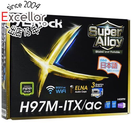 【いつでも2倍!5.0のつく日、18日は3倍!】【中古】ASRock製 Mini-ITXマザーボード H97M-ITX/ac LGA1150 元箱あり 【いつでも2倍!5.0のつく日、18日は3倍!】【中古】ASRock製 Mini-ITXマザーボード H97M-ITX/ac LGA1150 元箱あり