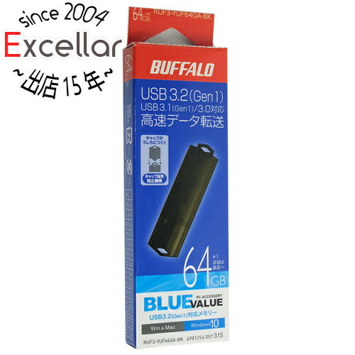 ył2{I5D0̂3{I1183{IzBUFFALO USB3.0p USB[ RUF3-YUF64GA-BK 64GB ubN