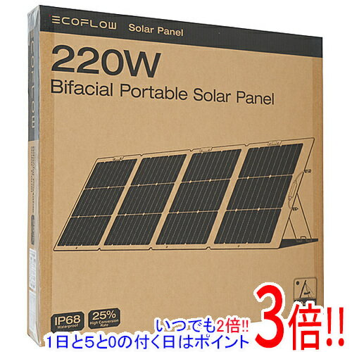 【いつでも2倍！1日と5.0のつく日、18日は3倍！】EcoFlow 両面ソーラーパネル 220W Gen2 EFSOLAR220W-N