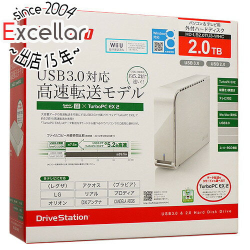 【いつでも2倍！5．0のつく日は3倍！1日も18日も3倍！】【中古】BUFFALO 外付HDD HD-LB2.0TU3-WHC 2.0TB USB3.0 展示品