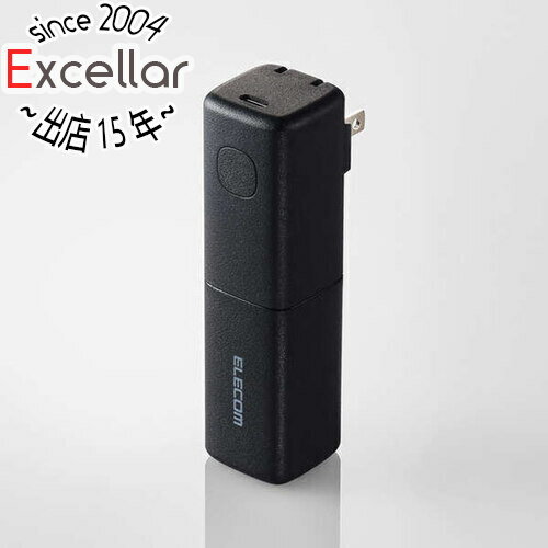 ELECOM AC充電器一体型 モバイルバッテリー 5000mAh DE-AC08-5000BK ブラック
