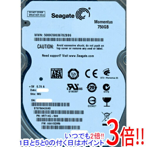【いつでも2倍！1日と5.0のつく日、18日は3倍！】SEAGATE製HDD ST9750420AS 750GB 7200rpm